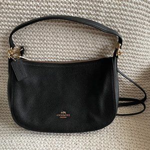 Coach Black Chelsea Crossbody, Pebbled Leather, Removable Strap, Excellent!